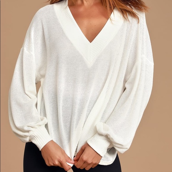 Knit Balloon Sleeve Sweater 
